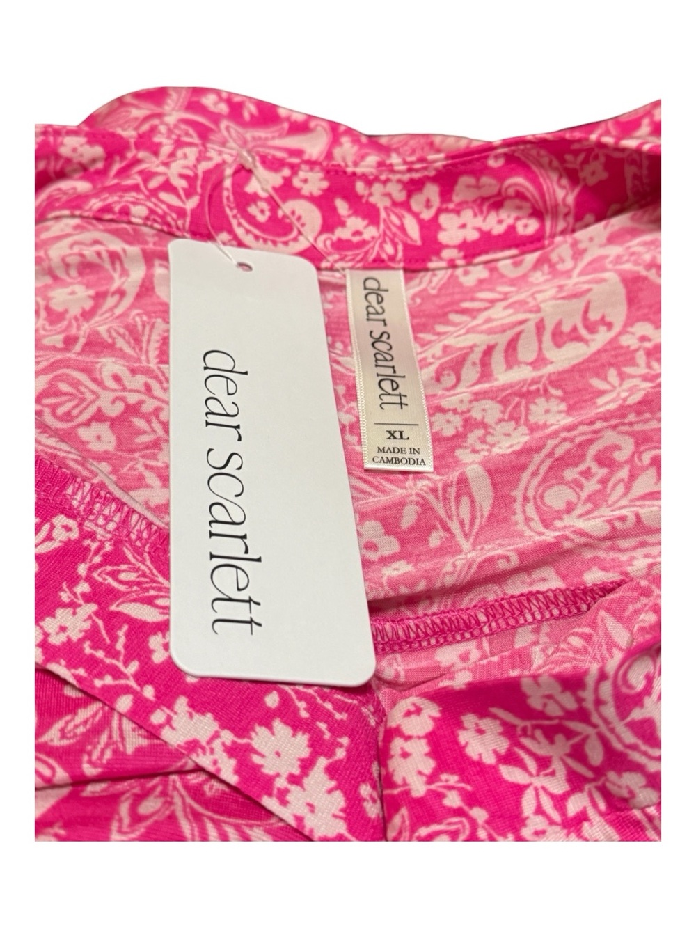 Dear Scarlett Pink Paisley Blouse Women’s XL NWT - Picture 4 of 7